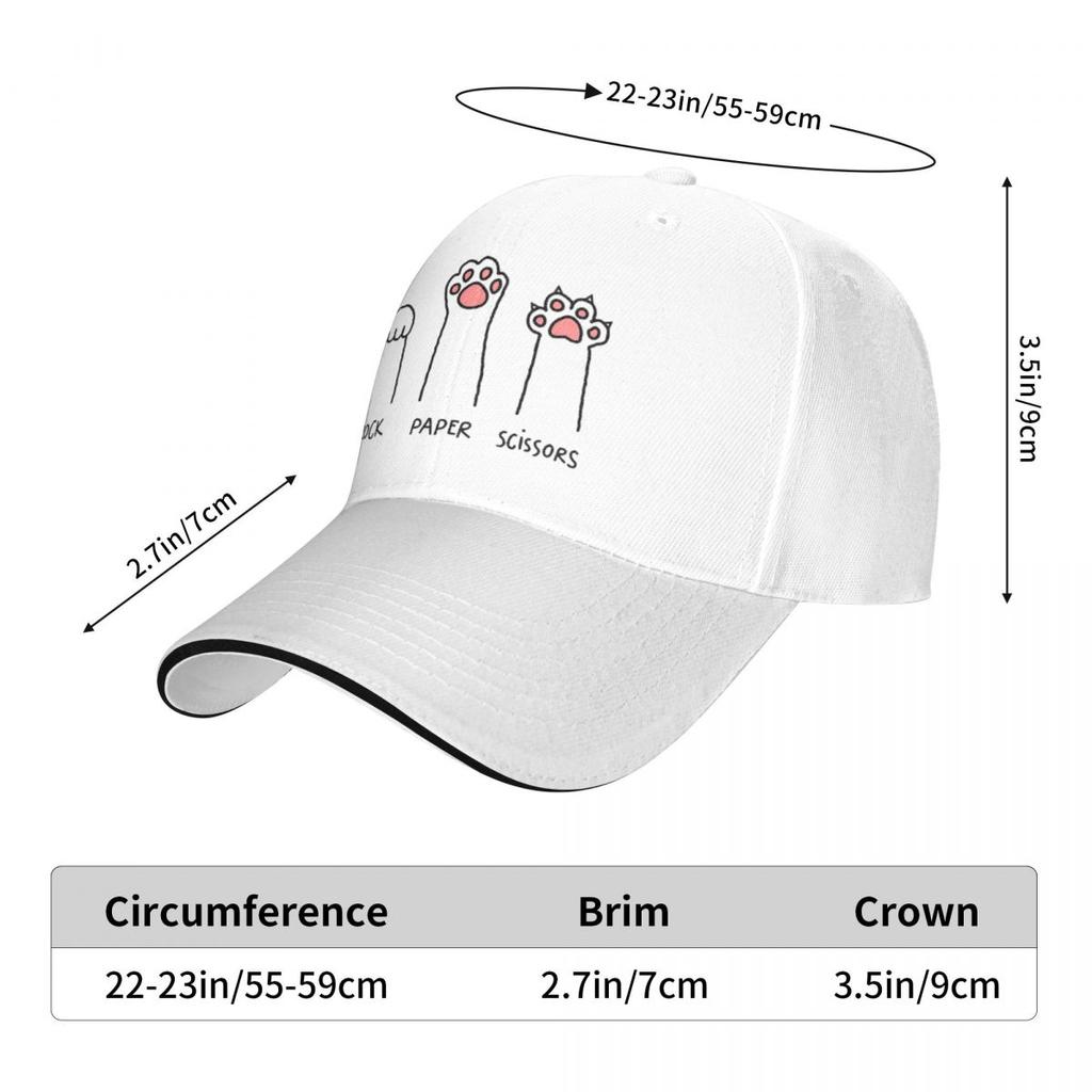 Classic Cute Cat's Paws Rock Paper Scissors Baseball Caps Unisex Style Trucker Hat Formal Activities Adjustable Fit Caps Hat