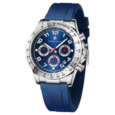 AKNIGHT Relógio Elegante Popular Quartzo Pulseira de Silicone Macio Cronógrafo Fácil de Ver Luminoso Analógico Braço Relógio À Prova D'Água Data relógio para homens Japonês