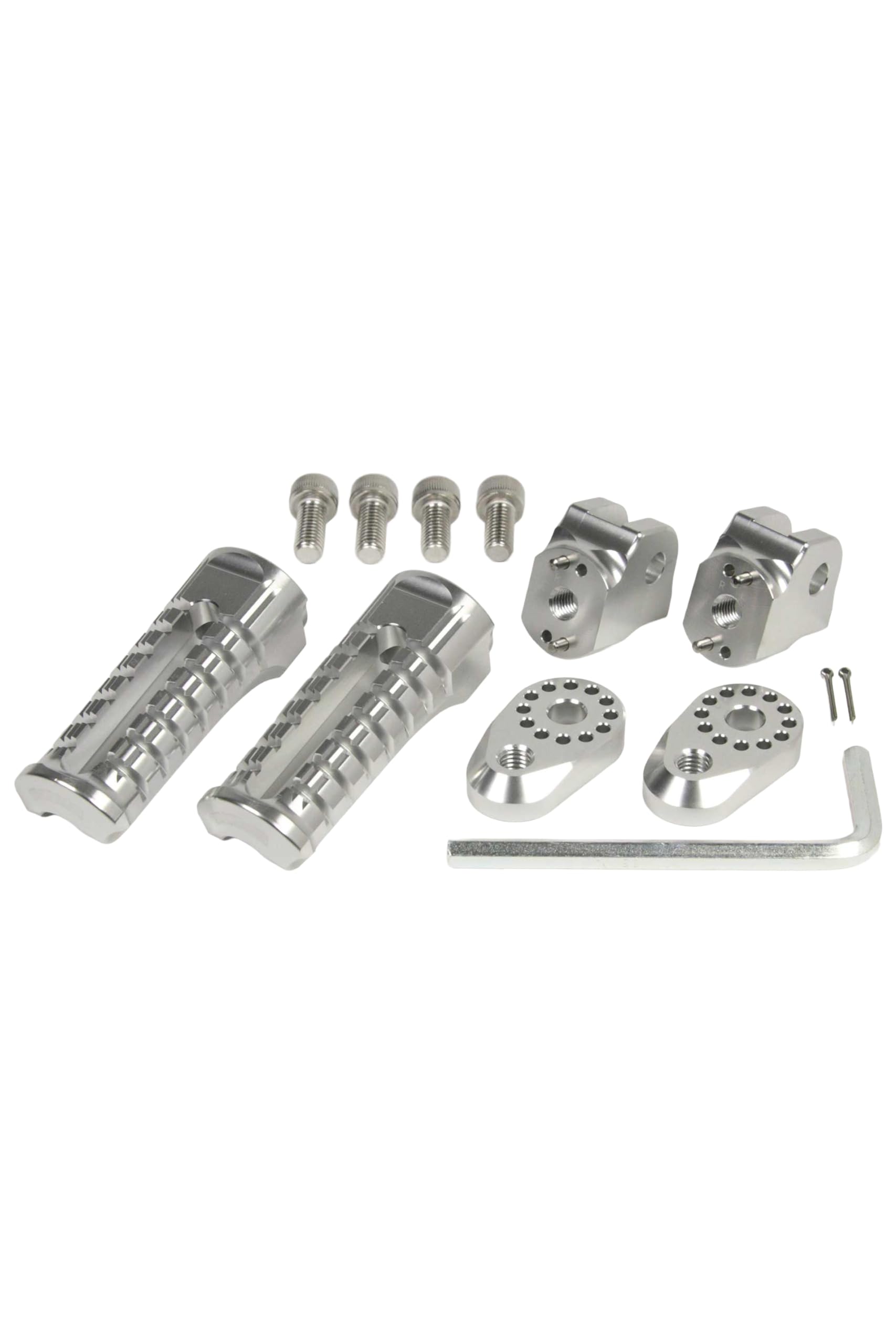Special Parts Takegawa Adjustable Steps for Honda Part Number (TAKEGAWA) CB/Grom/Rebel etc., Silver, 06-13-0094