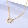 Authentic Original Copper Metal Shining Golden Stone Pink Lotus Pearl Pendant Bead Component Women's Necklace Elegant Anniversary Birthday Perfect