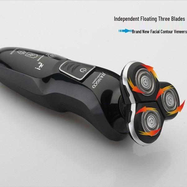 4D Washable Electric Shaver with Floating Three-Blade High-Power Razor