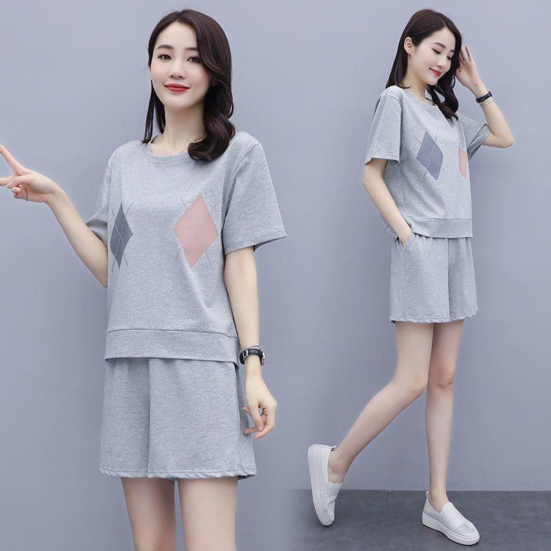 Sports Suit for Women, Summer Shorts, Casual Large Size, Loose, Slim, Fashionable and Stylish Two-piece Set