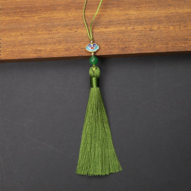 10cm Polyester Silk Tassels Auspicious Clouds Cap Fringe for DIY Crafts Bag Clothing Accessories Curtains Home Decoration 5PCS
