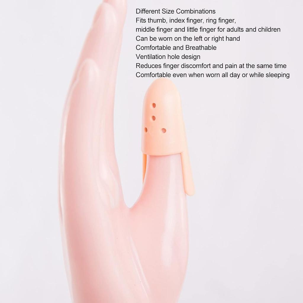 Finger Splint, 4 Sizes Breathable Plastic Thumb Splint Finger Protectors for Arthritis Sprains Strains