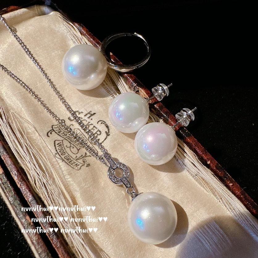 Mermaid Tears, Ring Pearls, Gem Necklace, Tahiti, Deep Sea Beads, Aobai Ring, Sweater Chain