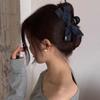 Korean Trendy Denim Bow Claw Clip 2025: Stylish Large Shark Headwear for Women