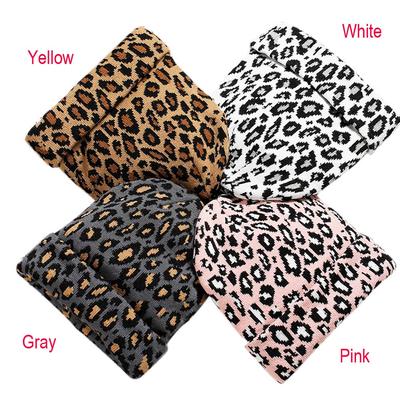 Erwachsene Frauen Männer Winter Leopard Häkelmütze Strickmütze Warme Mütze