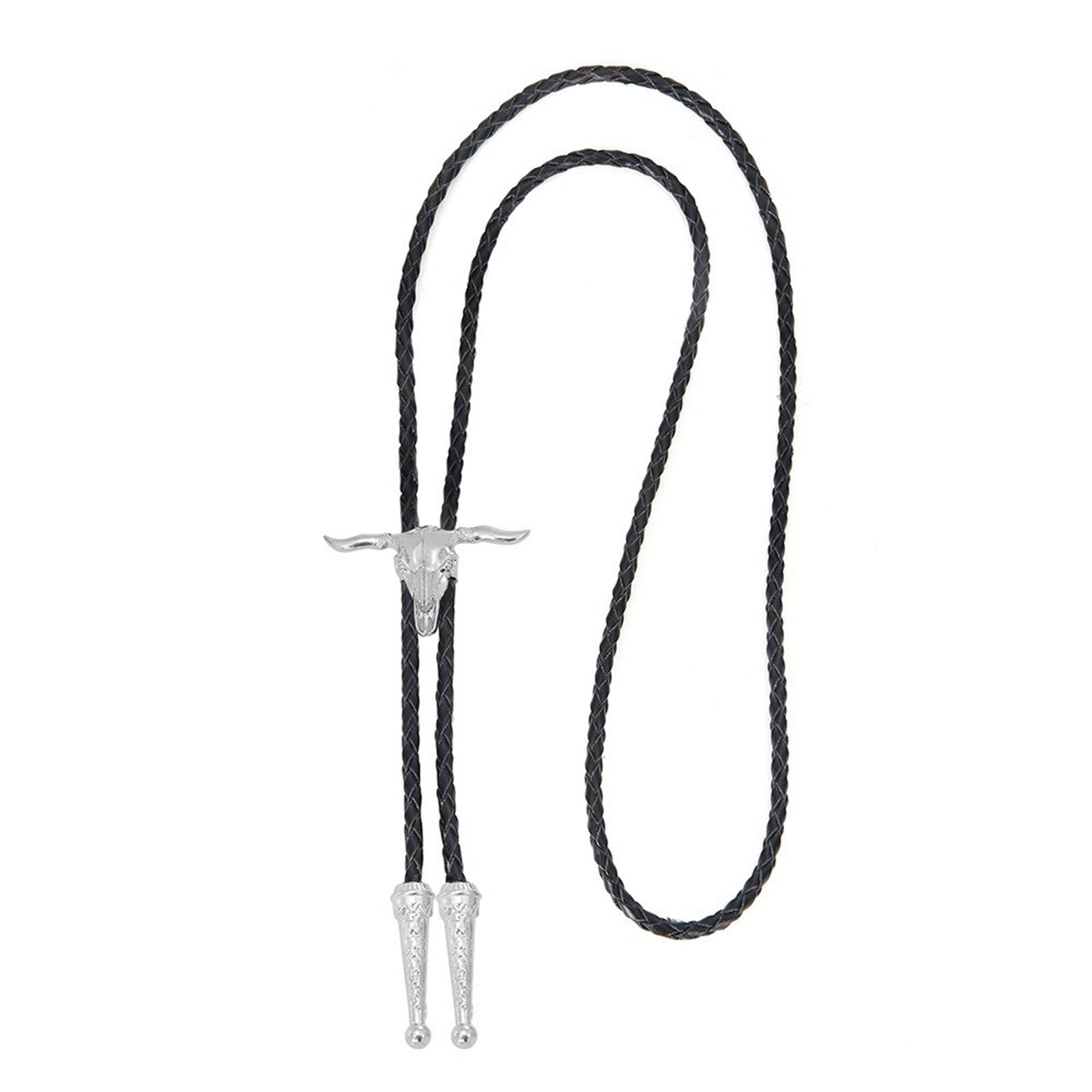 

Западный ковбойский галстук-боло Бычий галстук Ожерелье Костюм для свитера Американский галстук-боло Западные украшения серебряный