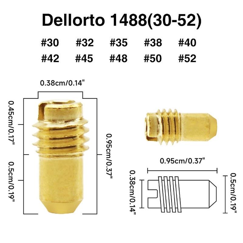10 vnt M5 sriegio karbiuratoriaus purkštukai, skirti 1488 Dellorto PHBD MAMB UAUB PHBG pakeitimui Nr. 30-52 tuščiosios eigos motociklo priedas