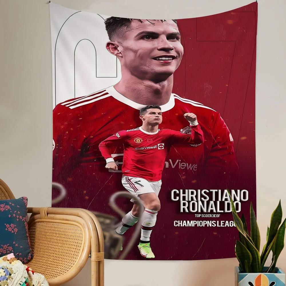 Portugal Super Football Star CR7 Cristiano Ronaldo Anime Tapestry Art Science Fiction Room Home Decor Wall Art Decor