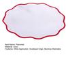 Scalloped Round Placemat Linen Machine Washable Placemat Heat Insulation Table Mat for Dining Table Protection Decoration