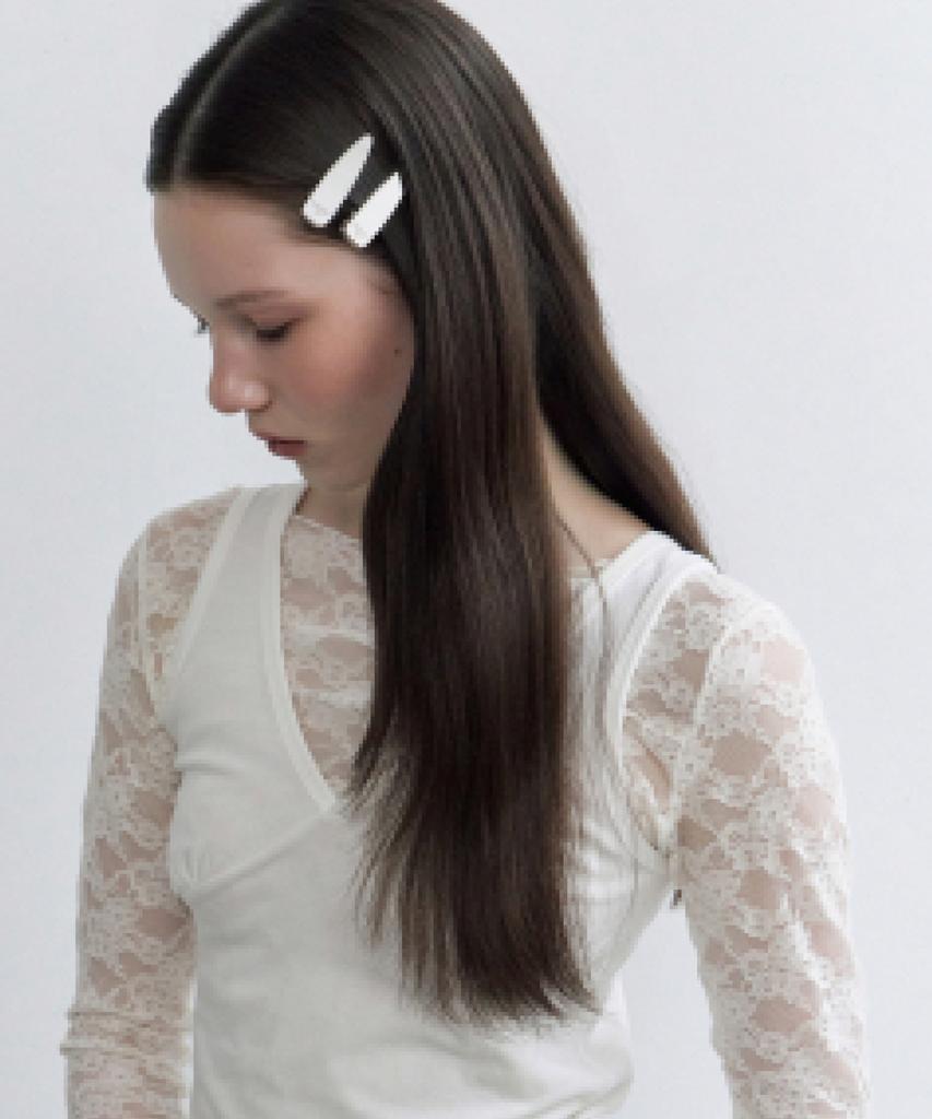Byhyeres Clip-Click Taper Metal Hairpin S Set (White/Matte) Bh7H64767Wsxxx