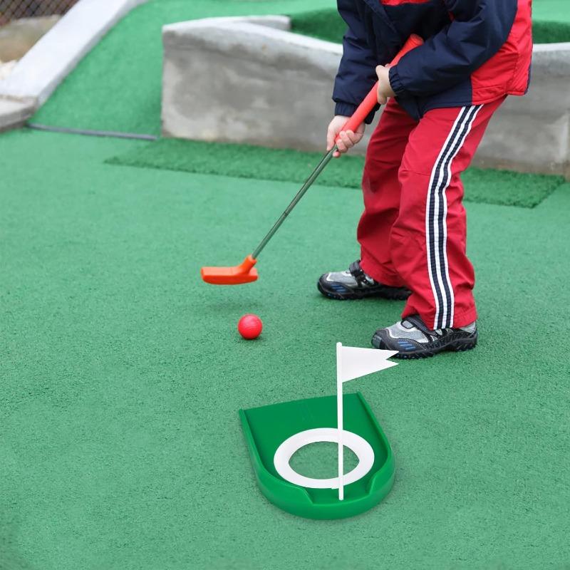 Home Yard Outdoor Golf Training Aid Golf Putting Trainer for Indoor with Hole Flag Putter Green Practice Aid Adjustable Hole