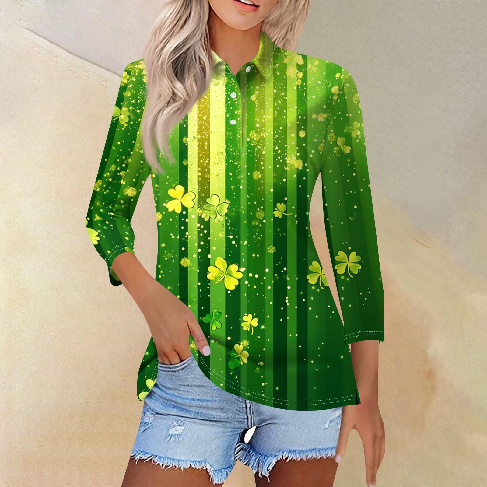 

Женская модная повседневная рубашка с отворотом и рукавом 3/4, женские топы на пуговицах M