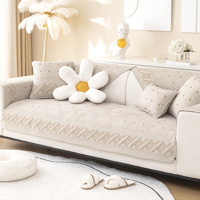 Modern Simple Washed Sofa Cushion Four Seasons General Fabrics Non-Slip Seat Cushions Sofa Cover Cover Towel Thickened
