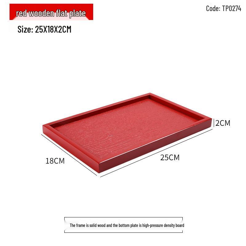 Handcrafted Japanese Orchid Rectangular Wooden Tea Tray with Custom Logo for Hotels and Restaurants