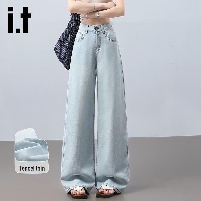 

Женские джинсы прямого кроя из лиоцелла Tencel с высокой посадкой L