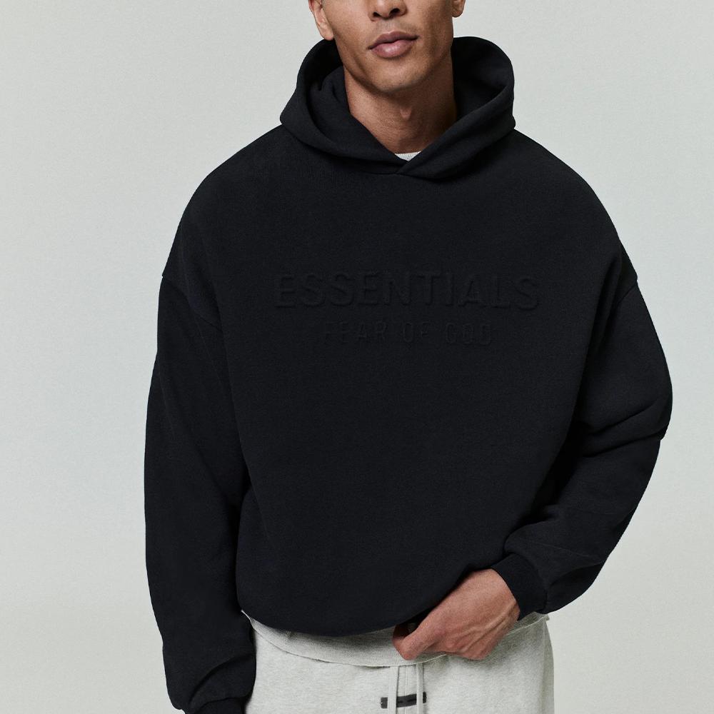Fear of God Essentials FW25 Fleece Hoodie Men Hoodies Jet-Black 192DT256210F