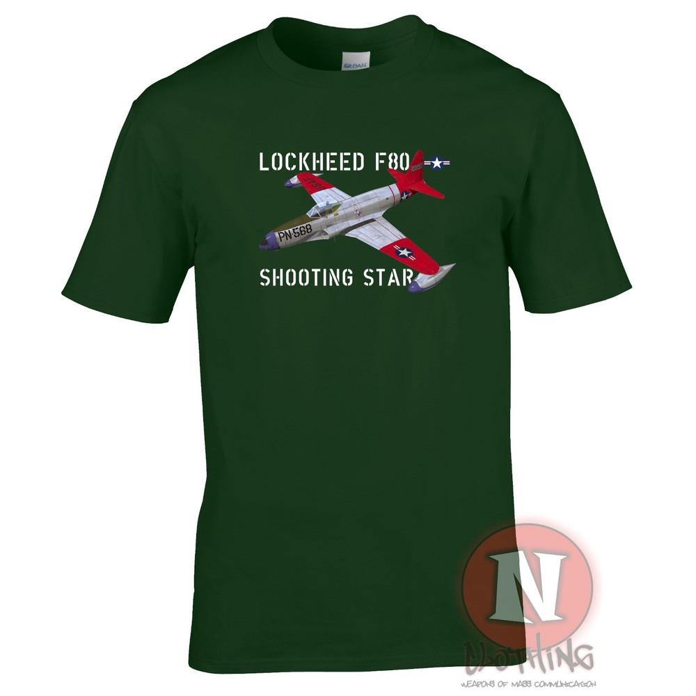 Lockheed F80 Shooting Star TShirt Ww2 Cold War Jet Fighter Aircraft Tee