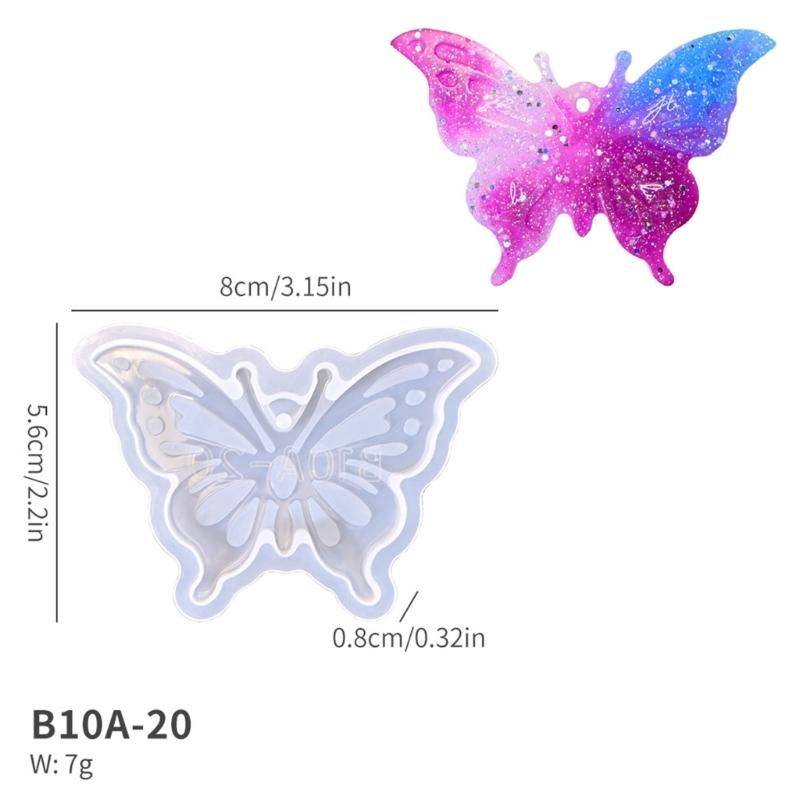 Butterfly Pendant Silicone Molds for Epoxy Resin Earring Jewelry Making Resin Jewelry Silicone Molds with Hole