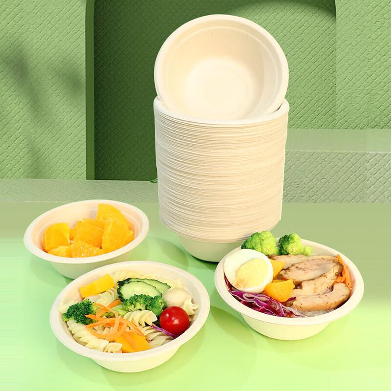 

Jiecheng Thickened Biodegradable Sugarcane Pulp Disposable Bowls (350ml, 50-pack)