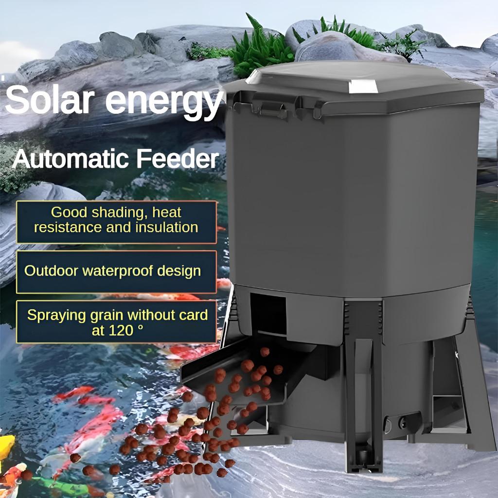 6L/12L Adjustable Timer Food Dispenser Pond Aquarium Outdoor Intelligent Feeding Machine Solar Energy Automatic Fish Feeder
