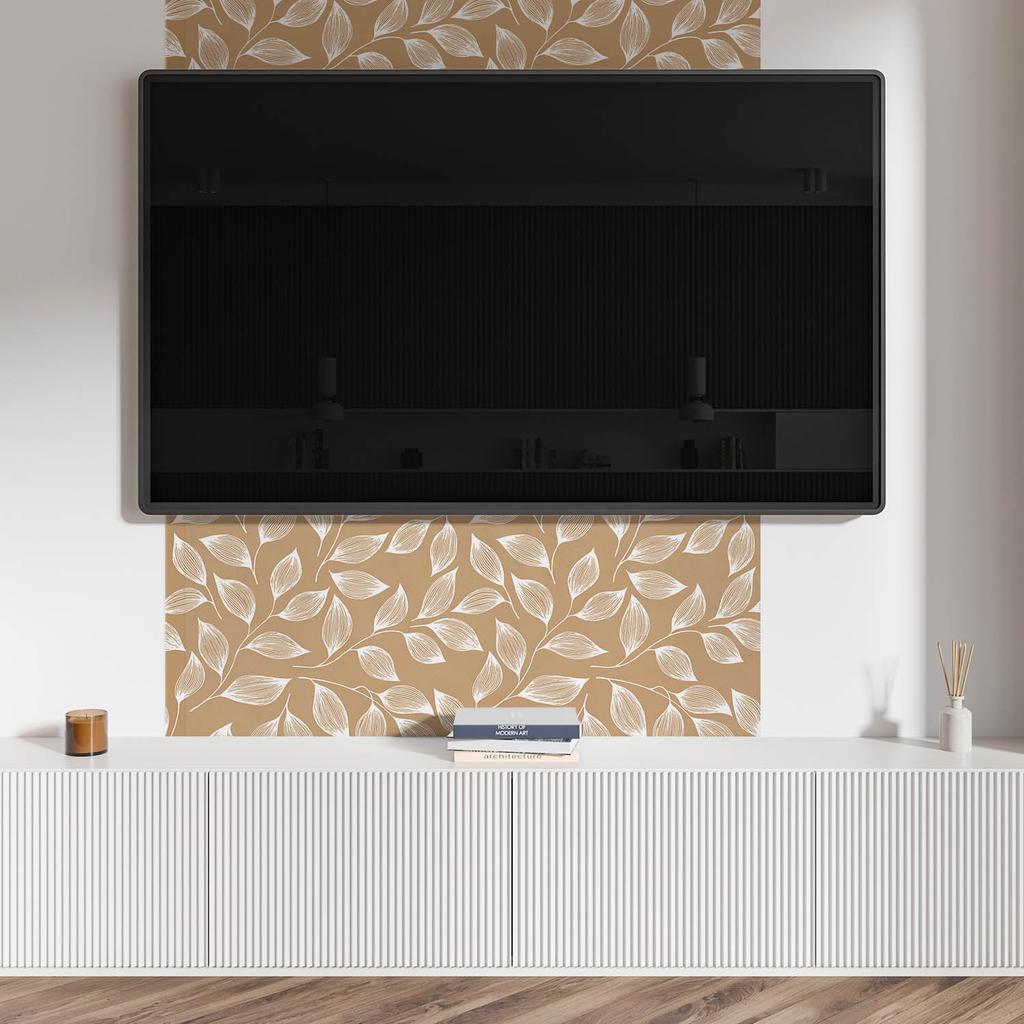 Panel Samoprzylepny Z Nadrukiem - Idealny Do Kuchni 120X60 Cm Liście Na Tle Tekstury