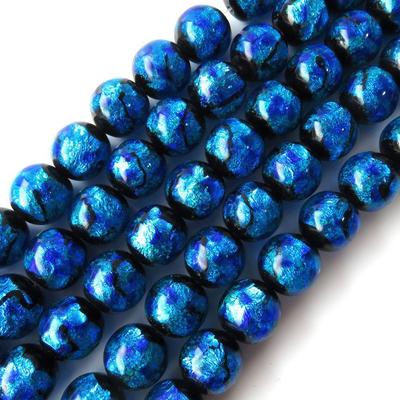 [GOLD STONE] Glow-in-the-dark Firefly Glass Beads, 12mm, Approximately 37cm Long, Blue, Type C, Glass Beads, Okinawa Souvenir