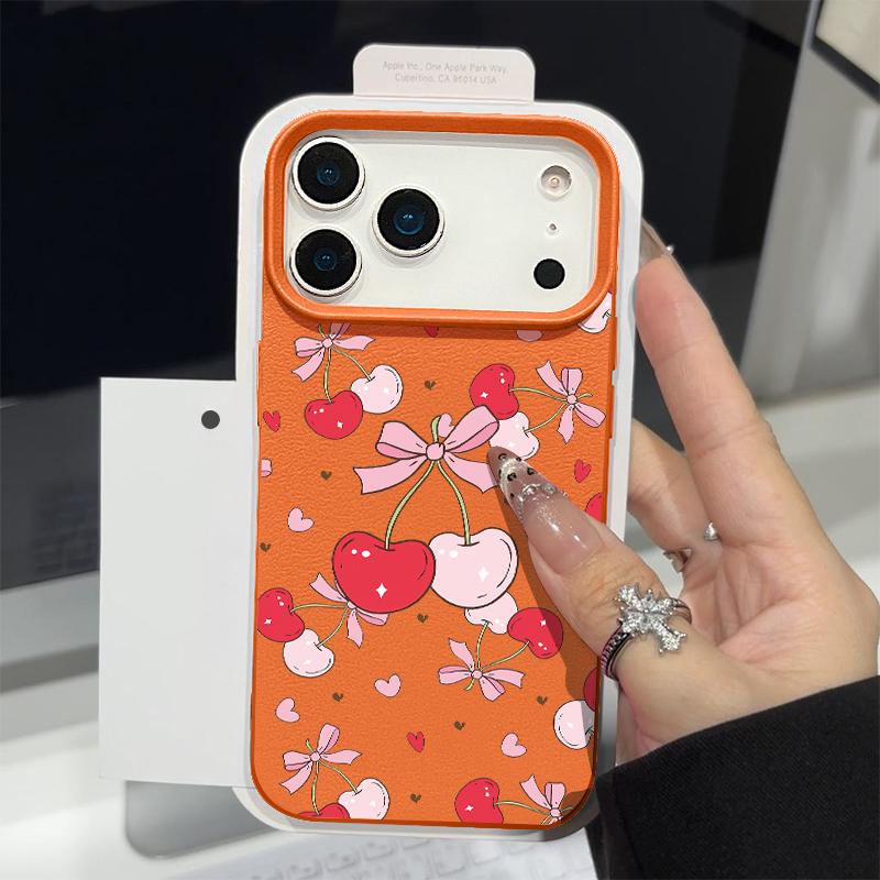 Leather Texture TPU Phone Case For iPhone 17 17e 16e 16 15 Pro Max 14 13 Pro Max 11 Bowknot Pattern Soft Silicone Back Cover