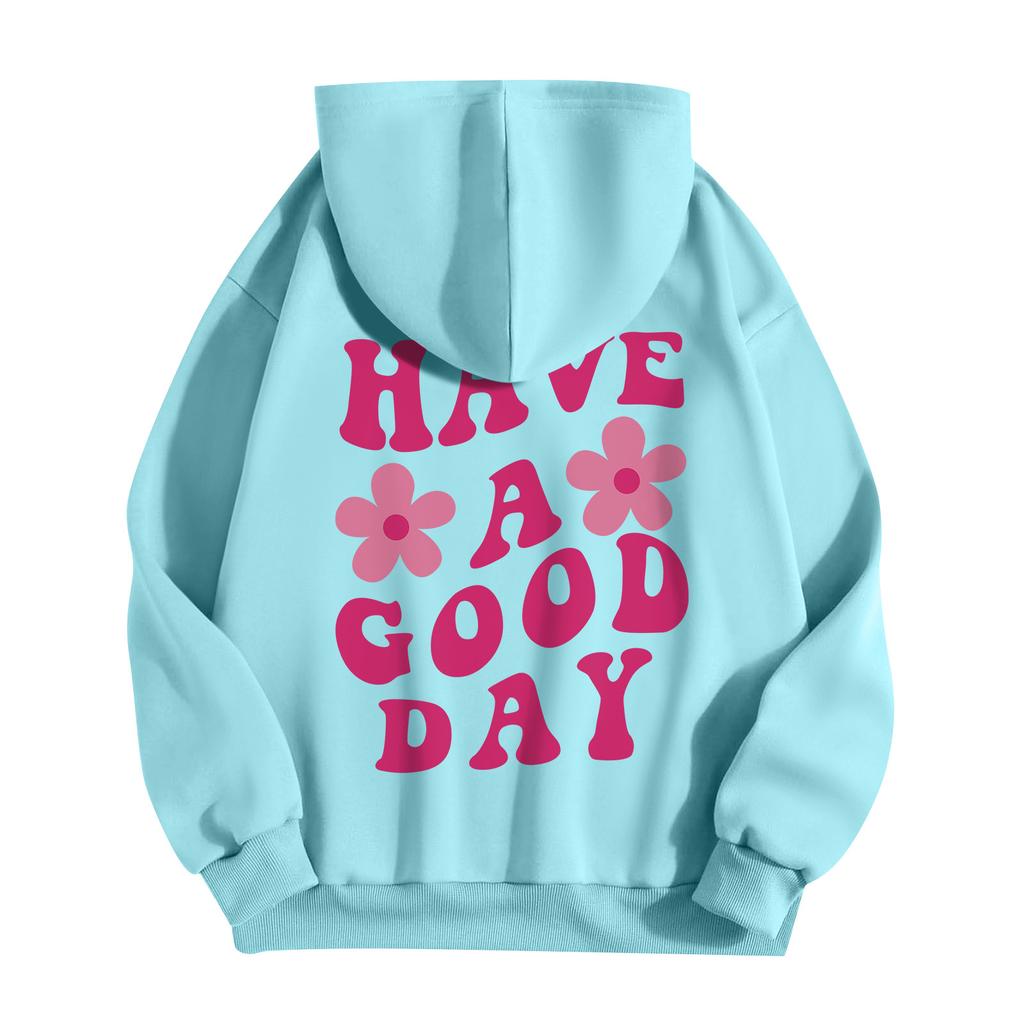 Damen Kapuzenpullover mit Reißverschluss, Blumen-Print, Sweatshirt, Kleidung, lässige Kordelzugjacke mit Taschen