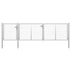 Garden Gate Steel 400 X 100 Cm Silver