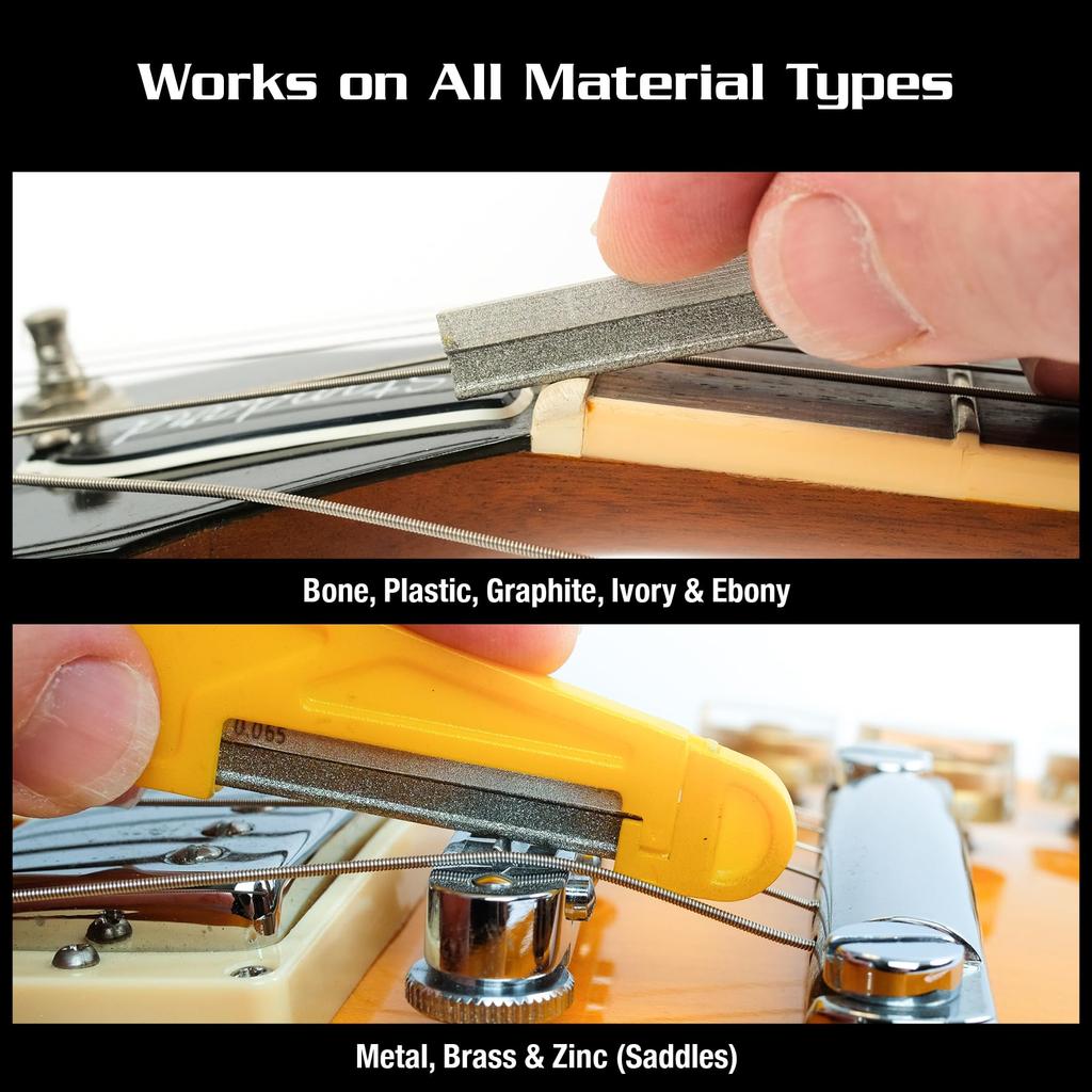 MUSIC NOMAD Diamond Coated Nut File Set of and MN670 6, .013", .017", .0124", .032", .042", .056",