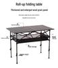 Portable Metal Roll-Up Folding Table for Camping, Picnic, and BBQ