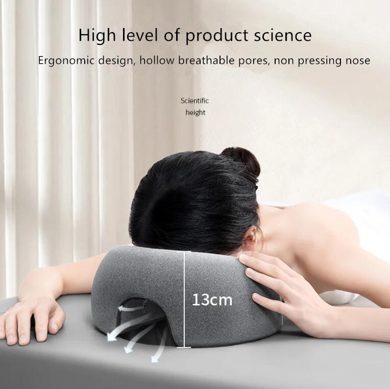 Soft Face Down Pillow Ergonomics Lying Down Pillow Memory Foam Breathable Head Rest Support Spa Massage Table Chair Foam Pillow