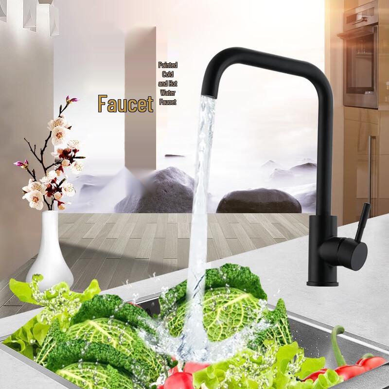 Matte Black Stainless Steel Kitchen Faucet