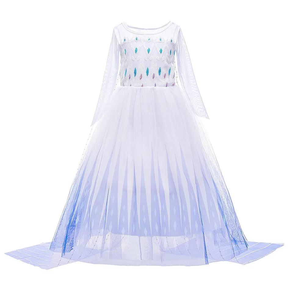 Girls Snow Queen 2 Royal Anna Costume Deluxe Princess Dress Frozen Role Playing Toddler Elsa 2 Elegant Frock Halloween Clothes