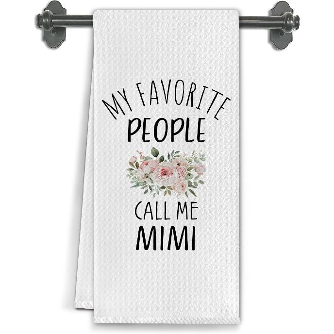 Grandma Kitchen Towels, Grandmother Gifts from Grandkids Dish Tea Towels for Kitchen Decor,My Favorite People Call Me Grandma Decorative Hand Towel