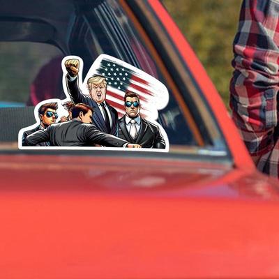 Funny Bumper Sticker Cartoon Figure Flag Car Hilarious Cling 10 Pieces Car Bumper Window Decorations Water Bottle Clings Funny