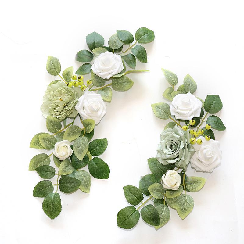 Faux Citi Set 2 Fake Roses Sunflower Eucalyptus Leaves For Wedding Welcome Signs Floral Decor