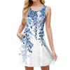 Women's Stylish Casual Pocket Loose Floral Print Sleeveless Summer Beach Sundress
