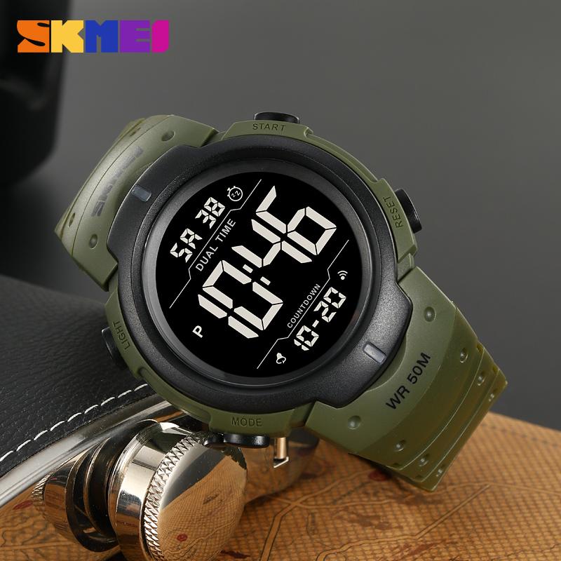 SKMEI 2304 Digital Watches for Man Sport Calendar Mens Wristwatch Luminous Big Dial 50M Waterproof Countdown Clock Reloj Hombre