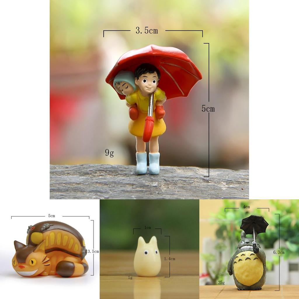 Cartoon Under The Street Lamp My Neighbor Totoro Resin Figurine With Umbrella Creative Decor For Gift And Collectors
