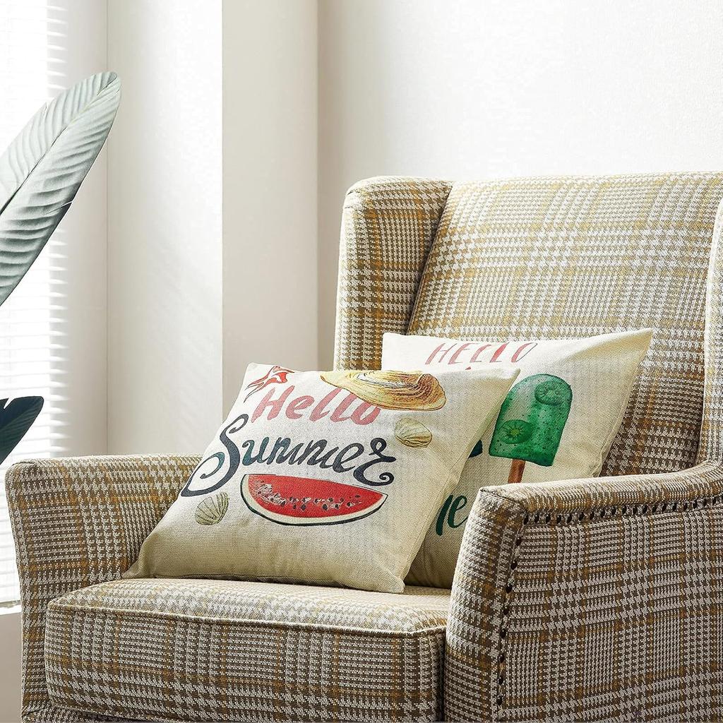 Sommer-Kissenbezüge 18x18: Wassermelone Dekorative Kissenbezüge Bauernhaus Kissenbezüge Boho Kissenbezüge für Sofa Couch Schlafzimmer