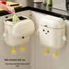 Wall-Mounted Sanitary Trash Can with Lid for Kitchen or Bathroom