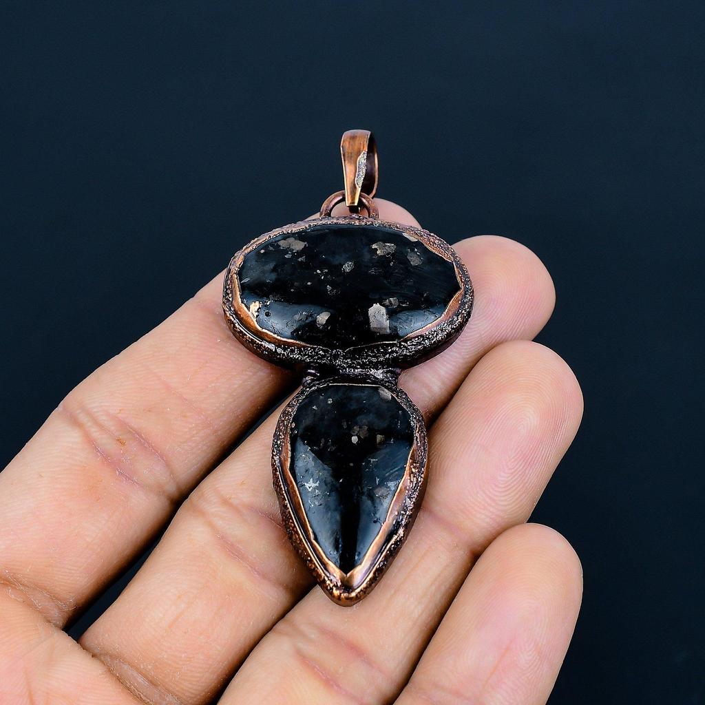 Nummite Pendant, Copper Electroformed Gemstone Jewelry, Handmade Pendant, For Thanksgiving