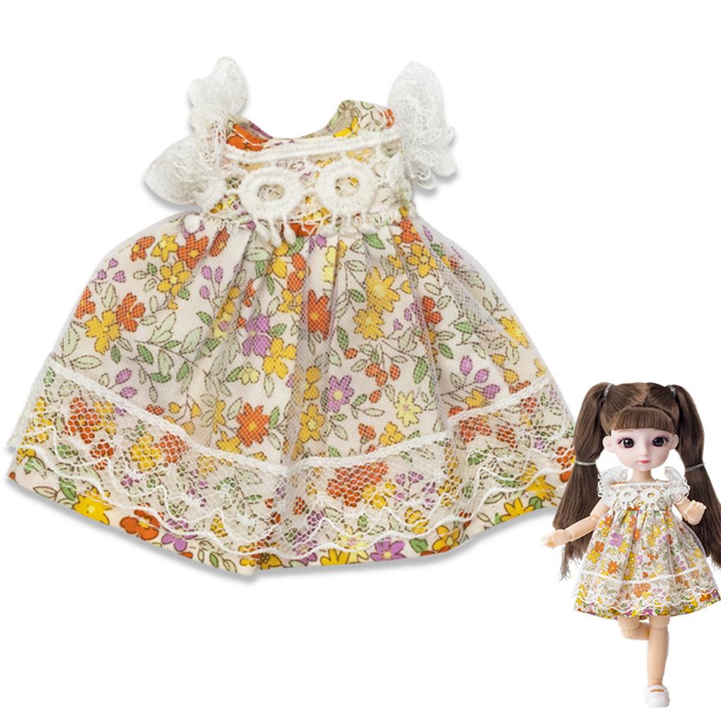 Exquisite Beautiful Dolls Clothes Mini Dress Cloth Clothing Dress Band 20cm Girl Doll Kids Toys No Doll