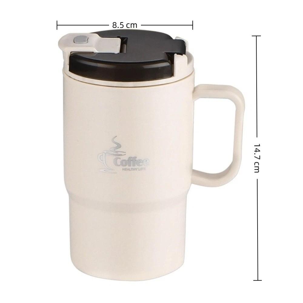Portable 550ML Insulated Coffee Mug Stainless Steel with Lid Spoon Water Cup with Tea Strainer Leak-proof Milk Cup Outdoor
