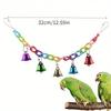 Parrot Toys Bird Suspension Bridge Bird Cage Swing Toy With Bell Pet Supplies Random Color