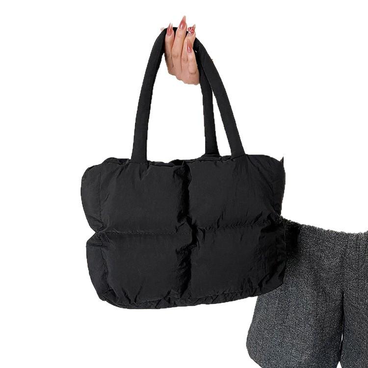 Fashionable Minimalist Puff Shoulder, Crossbody & Handheld Square Cotton-Padded Tote Bag, 2025 Niche Versatile Handbag
