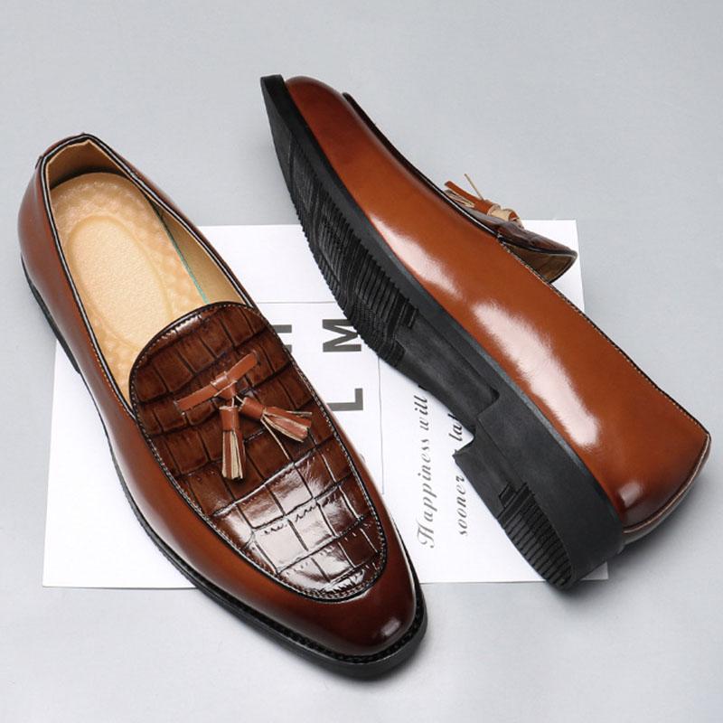 Modisch Trendige Neue Quasten-Loafer Neue Herren Alligator Muster Lackschuhe Designer Formell Hochzeitskleid Heimkehr Schuhe